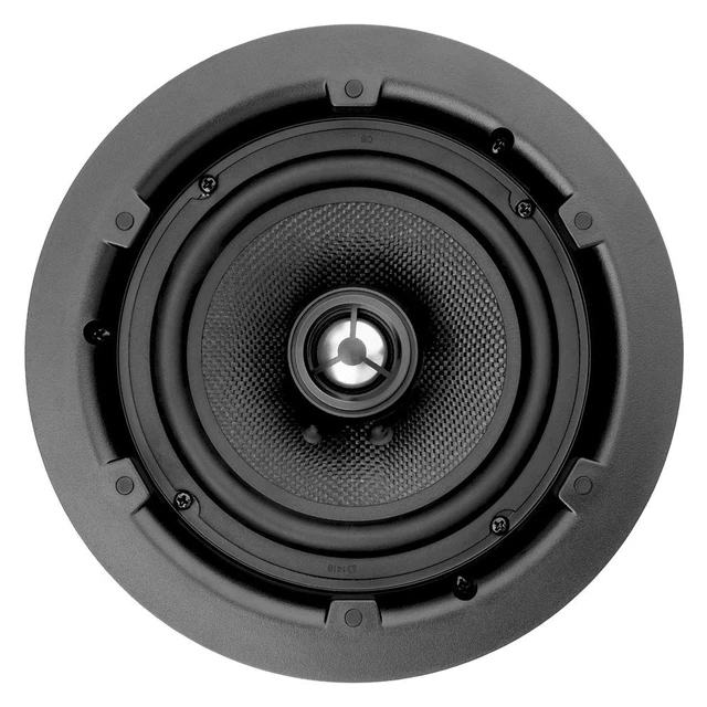 Alt view image 5 of 7 - 6.5" in Ceiling Speaker Pair 150W, Trimless Magnetic Grille, Pivoting Tweeter, Paintable Grille ACE640