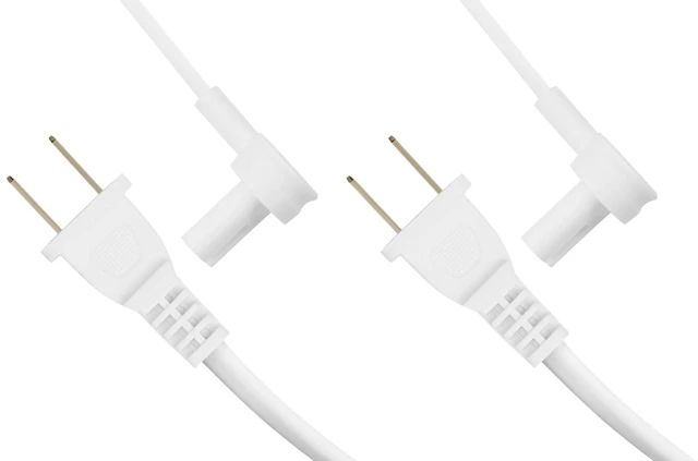 Alt view image 2 of 7 - 2-Pack - Extra Short Power Cords Compatible with Sonos Era 100 and Era 300 Speakers (White - 19.5 Inches)