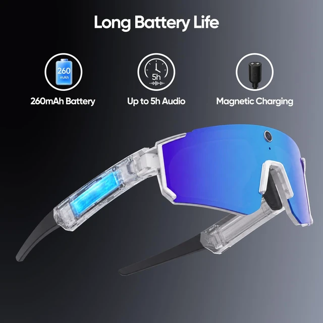 Alt view image 7 of 7 - New 2026 AI Smart Glasses with Camera, Video Recording, Real-Time Voice Translator, Open-Ear Audio, Bluetooth & Voice Assistant, Wearable Camera Sunglasses for Sports