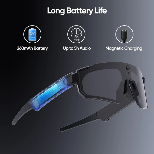 Alt view image 7 of 7 - New 2026 AI Smart Glasses with Camera, Video Recording, Real-Time Voice Translator, Open-Ear Audio, Bluetooth & Voice Assistant, Wearable Camera Sunglasses for Sports