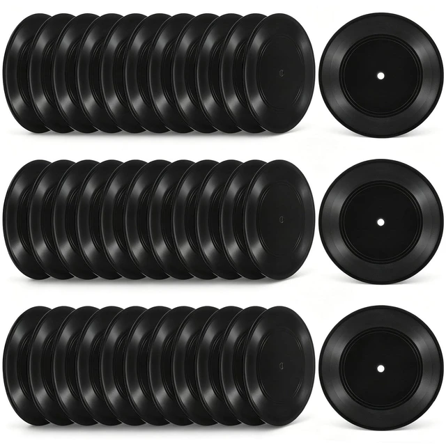 Main image of 36 Pcs 7 Inch Black Blank Vinyl Records, Fake Retro Vinyl Records for Wall Decor, DIY Doodle Project, Wedding Signing