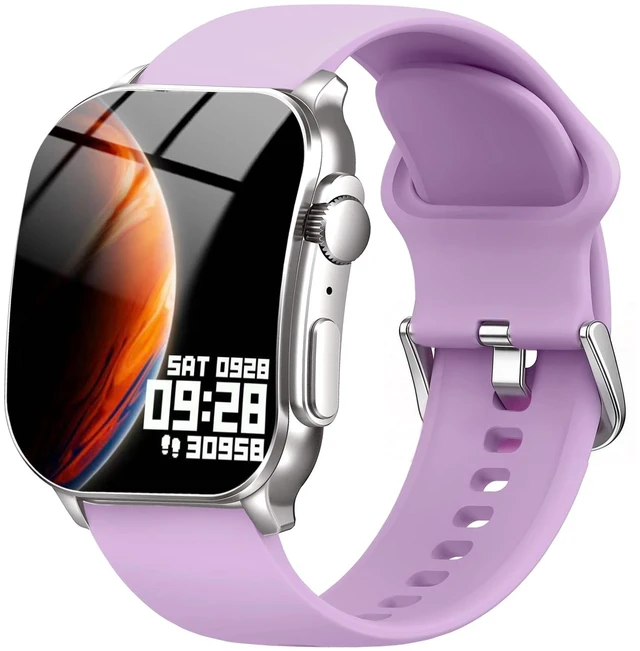 Main image of Smart Watch, 2.01" AMOLED Curved HD Full Touch Screen, Compatible with iOS & Android for Daily Workout Business Gift, Fitness Tracker with 24/7 Heart Rate/Sleep Monitor, IP68 Waterproof Watch Purple