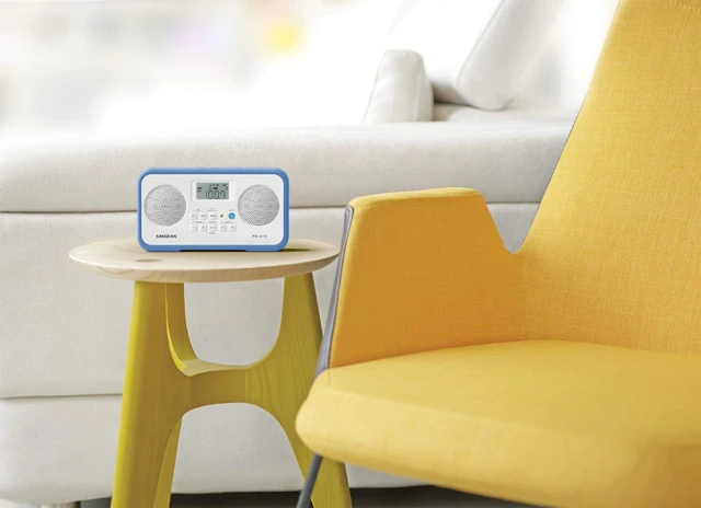 Alt view image 5 of 7 - FM Stereo/AM Digital Tuning Portable Radio with Protective Bumper (Blue)