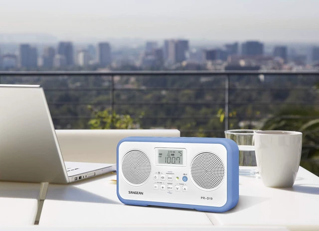 Alt view image 6 of 7 - FM Stereo/AM Digital Tuning Portable Radio with Protective Bumper (Blue)
