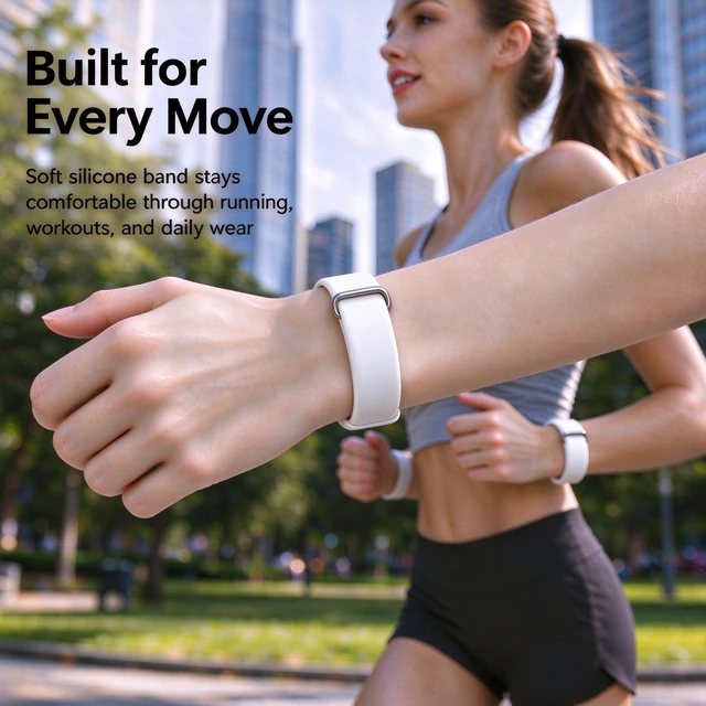 Alt view image 6 of 7 - 2 Pack Band for Google Fitbit Air Silicone Adjustable Replacement Strap Metal Buckle,Stretchy Elastic Sport Strap, Wristband for Women and Men