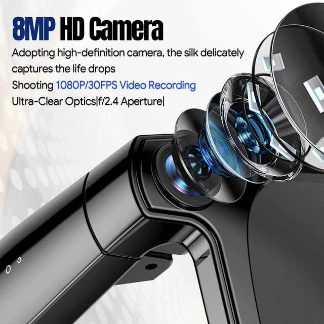 Alt view image 2 of 7 - AI Smart Glasses with 8MP Camera, 1080P Video & 4K Photos,voice Assistant Real-Time Translation,Object Recognition,Bluetooth & Open-Ear Audio, Hands-Free Vlogging, Travel (2 Lenses)