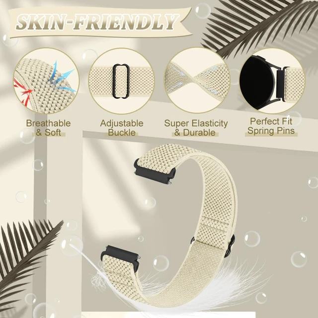 Alt view image 2 of 7 - 3 Pack Elastic Band Compatible with Casio F-91W/F-84/F-94/F-105/F-108/AE-1200/W-217H/W-218H/A-158W/A-168W/SGW-300H/W-800H, Adjustable Stretchy Sport Strap Comfortable Nylon Replacement Wristband