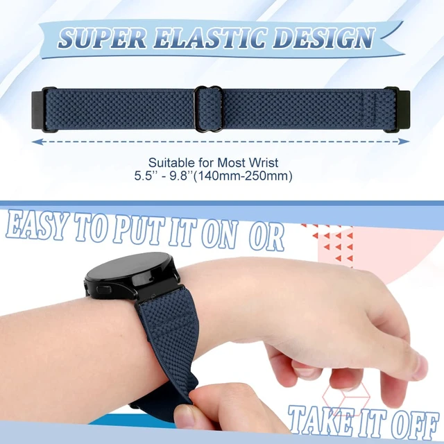Alt view image 3 of 7 - 3 Pack Elastic Band Compatible with Casio F-91W/F-84/F-94/F-105/F-108/AE-1200/W-217H/W-218H/A-158W/A-168W/SGW-300H/W-800H, Adjustable Stretchy Sport Strap Comfortable Nylon Replacement Wristband