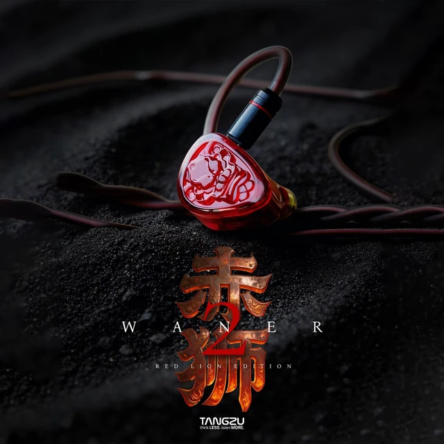 Alt view image 3 of 7 - Wan'er S.G II Red Lion in Ear Monitor, Gaming IEM Earphones, HiFi Wired Earphones with Silicone Headphone Organizer, Tang Sancai Wide Bore Eartips, Sonic Eartips (Red, 3.5mm)