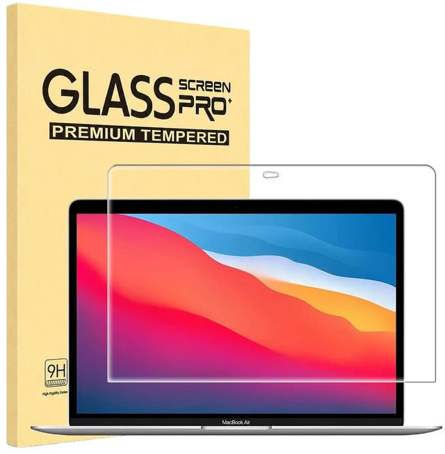 Main image of Tempered Glass Screen Protector for MacBook Air 13 (M1 2021-2018, A2337, A2179, A1932), MacBook Pro 13 (M2, M1 2023-2016), Mac Pro 13 (MA2338, A2289, A2251, A2159, A1706, A1708), No Bubble