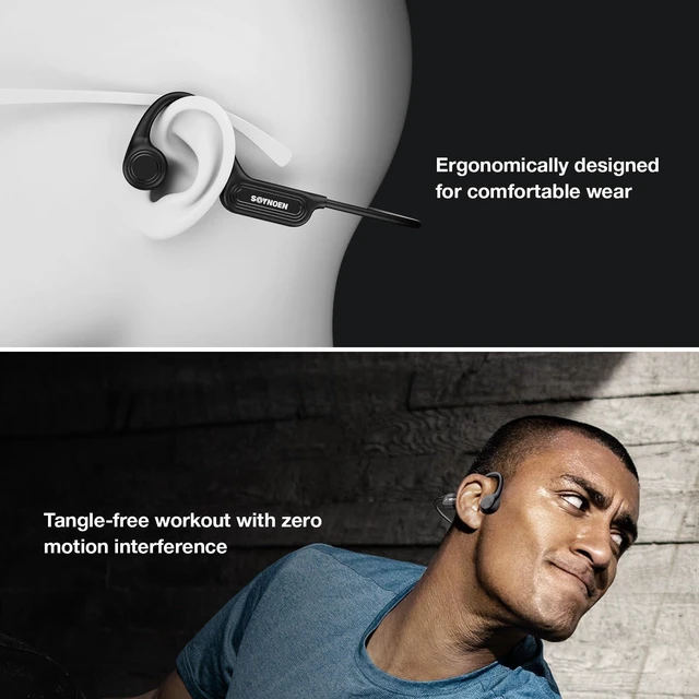 Alt view image 4 of 7 - Bone Conduction Headphones, Open Ear Headphones with Bluetooth 6.0 Lightweight Sports Headphones for Running & Cycling, IP56 Sweat Resistant, 10H Playtime with Mic for Outdoor Workouts