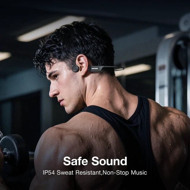 Alt view image 7 of 7 - Bone Conduction Headphones, Open Ear Headphones with Bluetooth 6.0 Lightweight Sports Headphones for Running & Cycling, IP56 Sweat Resistant, 10H Playtime with Mic for Outdoor Workouts
