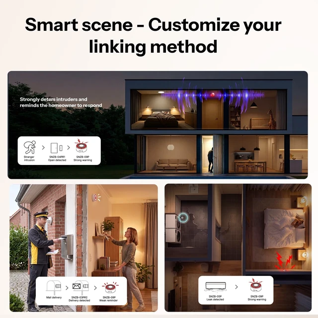 Alt view image 6 of 7 - Indoor Zigbee Siren SNZB-09P Adjustable volume, multiple built-in sound options, maximum volume 105 decibels, compatible with Home Assistant