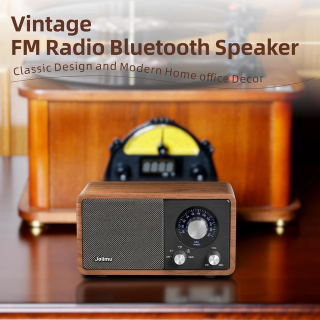 Alt view image 2 of 7 - Retro FM Bluetooth Radio Speaker for Office Kitchen Home Desk Decor Excellent Sound, Good Reception, Compact size, Built in White Noise, Built in 2600mah Rechargeable Battery