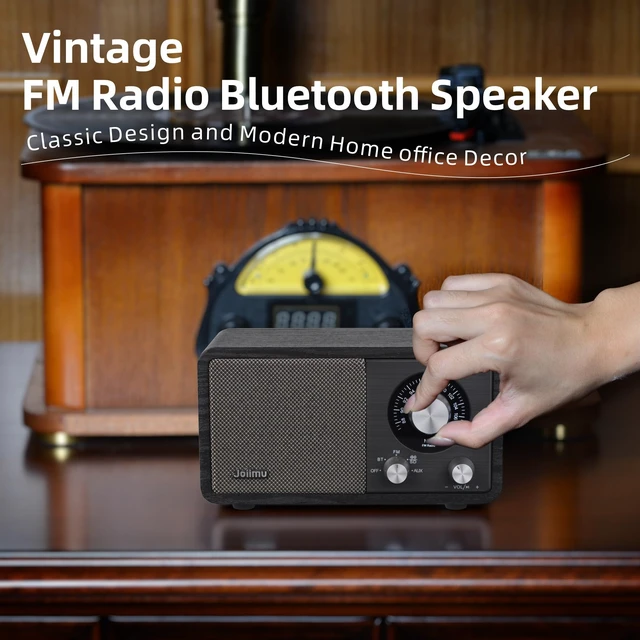 Alt view image 2 of 7 - Vintage FM Radio Bluetooth Speaker for Home Office Kitchen Decor Excellent Sound, Good Reception, Compact size, Built in White Noise, Built in 2600mah Rechargeable Battery