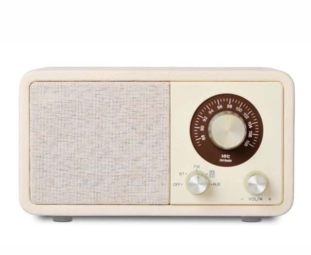 Main image of Vintage Portable Radio with Bluetooth Speaker for Home Office Decor Excellent Sound, Good Reception, Compact size, Built in White Noise, Built in 2600mah Rechargeable Battery