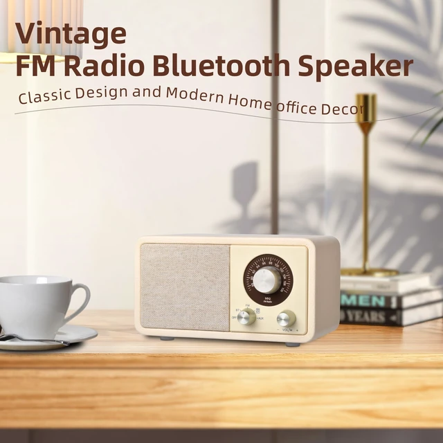 Alt view image 2 of 7 - Vintage Portable Radio with Bluetooth Speaker for Home Office Decor Excellent Sound, Good Reception, Compact size, Built in White Noise, Built in 2600mah Rechargeable Battery