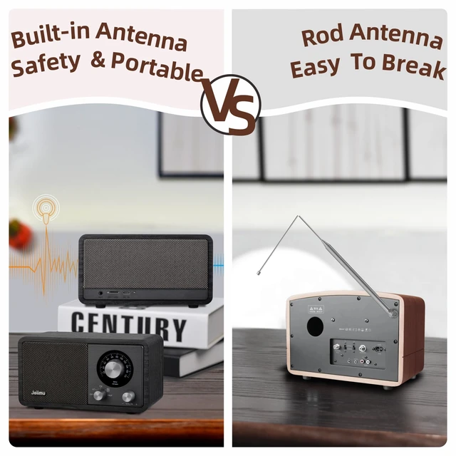 Alt view image 7 of 7 - Vintage FM Radio Bluetooth Speaker for Home Office Kitchen Decor Excellent Sound, Good Reception, Compact size, Built in White Noise, Built in 2600mah Rechargeable Battery