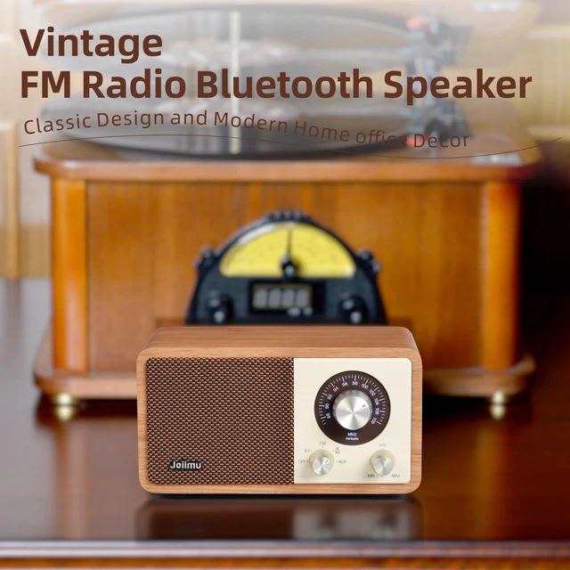 Alt view image 2 of 7 - Vintage FM Radio Bluetooth Speaker for Home Office Kitchen Decor Excellent Sound, Good Reception, Compact size, Built in White Noise, Built in 2600mah Rechargeable Battery