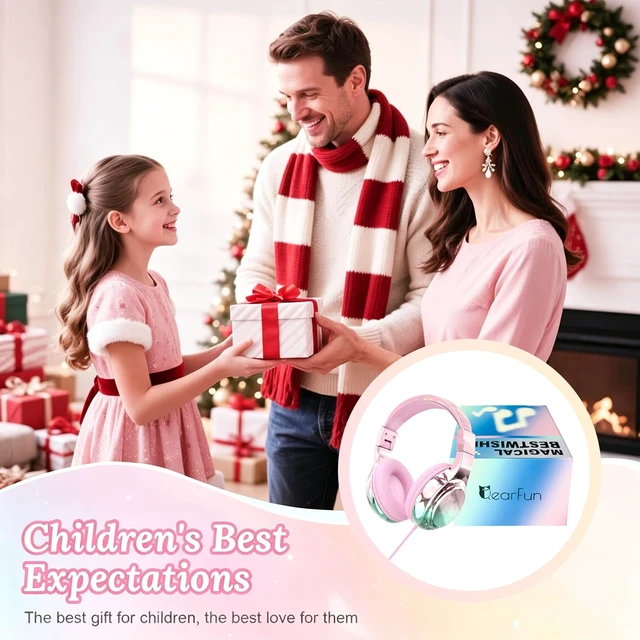 Alt view image 2 of 7 - USB C Kids Wired Headphones with Mic, 85/94dB Safe Volume Limit Kids headphones with cord, foldable on-ear fit, tangle-free, sharing port for school, Chromebook, tablet, travel, boys girls