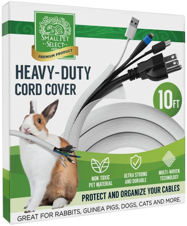 Main image of Heavy Duty Cord Cover, Cable Protector, White, 10 ft Ultra-Durable Wire & Cord Protector, Cord Management, Chew-Resistant, For Rabbits, Dogs, Cats & Pets