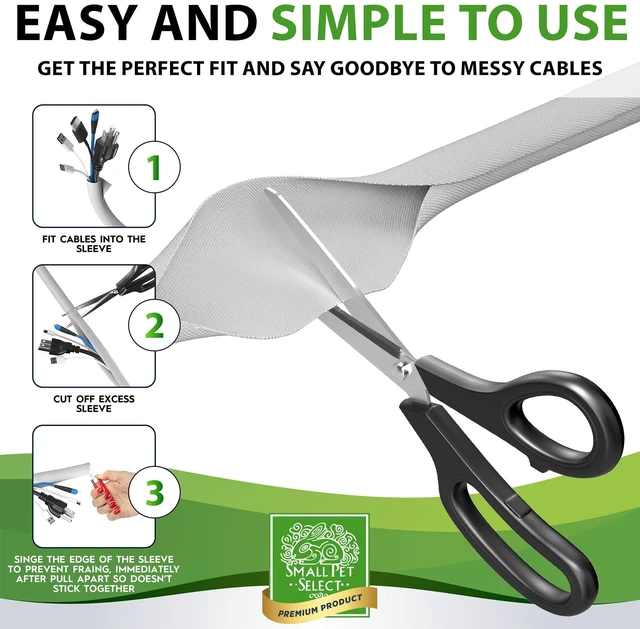 Alt view image 6 of 7 - Heavy Duty Cord Cover, Cable Protector, White, 10 ft Ultra-Durable Wire & Cord Protector, Cord Management, Chew-Resistant, For Rabbits, Dogs, Cats & Pets