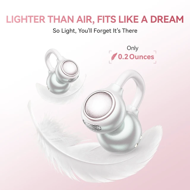 Alt view image 5 of 7 - Open Ear Clip On Earbuds Wireless Headphones with Mirror(White) BT 6.0 80H Playtime,IPX5 Waterproof,Touch Control All-Day&Comfort Ideal Pearl chain for Women,Sports,Workouts and Daily Use