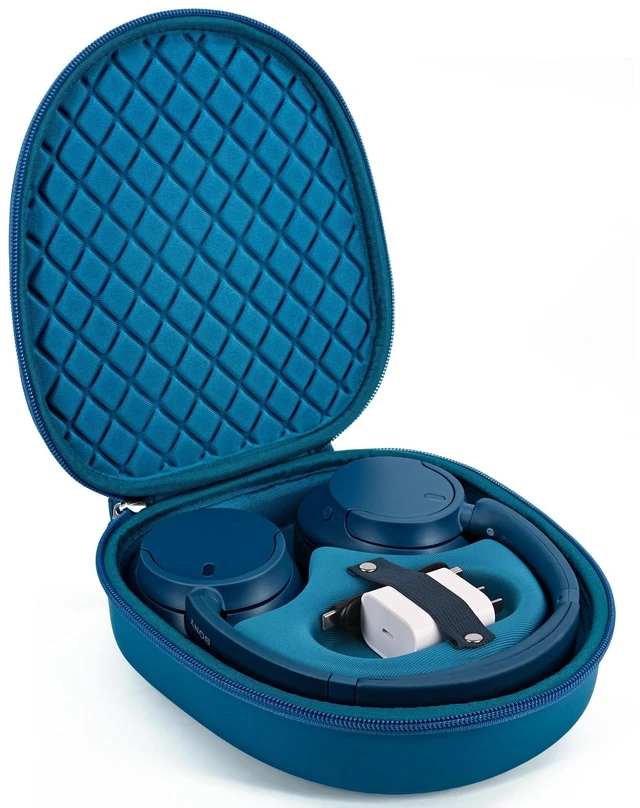 Main image of Hard Headphone Case for Sony WH-CH720N / Soundcore by Anker Q20i, Blue Over Ear Headphone Portable Carrying Case, Headphone Storage Protective Case for Travel Home, Handle Strap