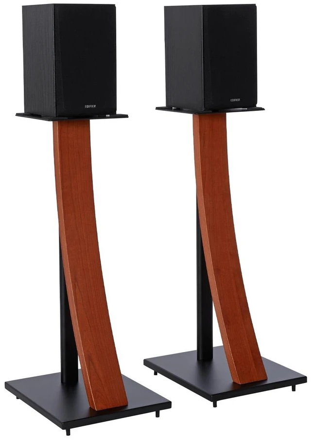 Main image of One Pair Fixed Height Universal Speaker Floor Stands with Real Wood - Cedar - 290 Series
