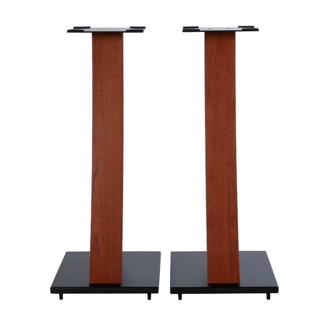 Alt view image 5 of 7 - One Pair Fixed Height Universal Speaker Floor Stands with Real Wood - Cedar - 290 Series
