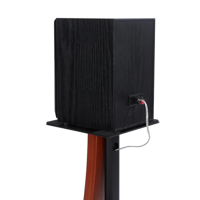 Alt view image 6 of 7 - One Pair Fixed Height Universal Speaker Floor Stands with Real Wood - Cedar - 290 Series