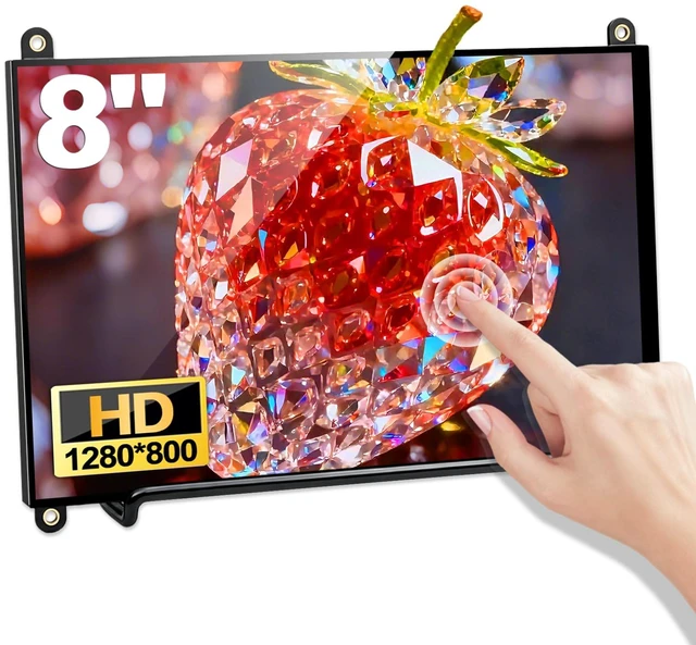 Main image of 8 inch Touchscreen Monitor for Raspberry Pi 5/4/Zero 2 W (Inky) 1280 * 800 Resolution,10 Point Touch,178° Visual Angle,16:10,Dual Speaker,400cd/m² Brightness,10001,60Hz Refresh Rate