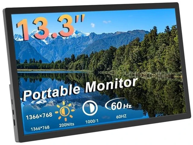 Main image of 13.3 Inch Portable Monitor Laptop Screen Extender 13-inch portable monitor laptop screen extender, plug and play for laptop, phone, switch, pS5/4, xbox (Black, 13.3")