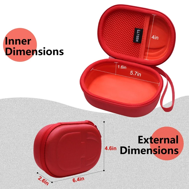 Alt view image 2 of 7 - Case for JBL Clip 5/4 Ultra-Portable Waterproof Bluetooth Speaker Red Hard Carrying Travel Case for JBL Clip 5/4 Ultra-Portable Waterproof Bluetooth Speaker