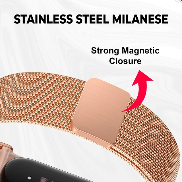 Alt view image 4 of 6 - Magnetic Metal Mesh Band Compatible with Google Fitbit Air, Adjustable Stainless Steel Milanese Loop Replacement Strap for Men and Women