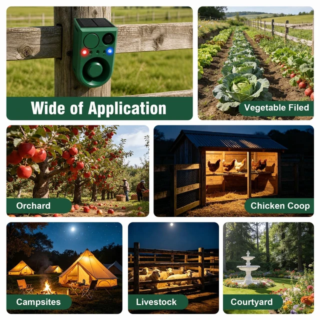 Alt view image 6 of 7 - Solar Outdoor Motion Sensor Alarm with Dog Barking Alarm Sound, Support Recording and Adjustable Volume, 130db Loud Noise Maker 3 Work Modes Strobe Light for Home, Villa, Farm, Barn 2pack