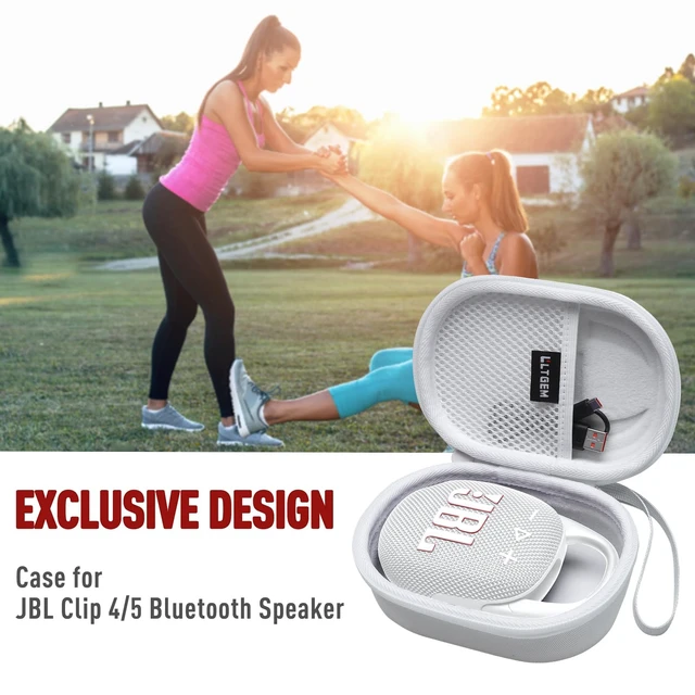 Alt view image 7 of 7 - Case for JBL Clip 5/4 Ultra-Portable Waterproof Bluetooth Speaker White Hard Carrying Travel Case for JBL Clip 5/4 Ultra-Portable Waterproof Bluetooth Speaker