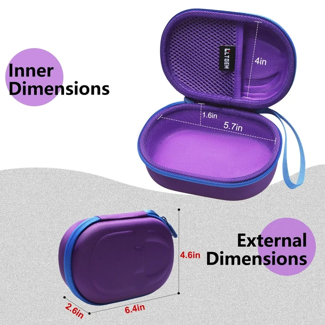 Alt view image 2 of 7 - Case for JBL Clip 5/4 Ultra-Portable Waterproof Bluetooth Speaker Purple Hard Carrying Travel Case for JBL Clip 5/4 Ultra-Portable Waterproof Bluetooth Speaker