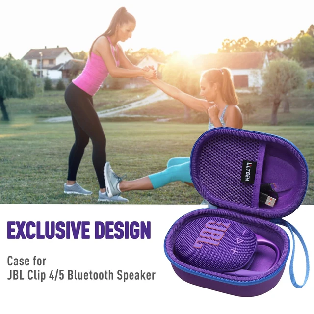 Alt view image 7 of 7 - Case for JBL Clip 5/4 Ultra-Portable Waterproof Bluetooth Speaker Purple Hard Carrying Travel Case for JBL Clip 5/4 Ultra-Portable Waterproof Bluetooth Speaker