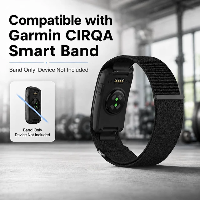Alt view image 2 of 7 - Bicep Band Compatible with Garmin CIRQA, Adjustable Nylon Arm Strap Upper Arm Wear Breathable Nylon Adjustable Fit Quick Release Washable