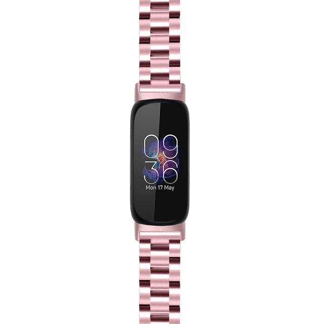 Alt view image 3 of 6 - Stainless Steel Band Compatible with Fitbit Inspire 3, Adjustable Metal Watch Bands BraceletsWristband Replacement for Women Men (Rose Pink)
