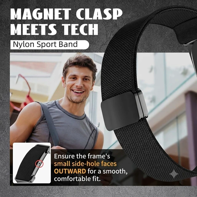 Alt view image 2 of 7 - Magnetic Nylon Band Compatible with Google Fitbit Air Active Band 20g Featherlight Sport Strap with Quick-Adjust Magnetic Clasp for Men Women,Breathable Moisture-Wicking Wristband Replacement
