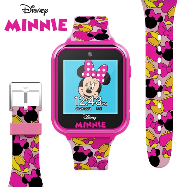 Alt view image 3 of 5 - Minnie Mouse Interactive Kids Smartwatch Touchscreen Watch with Camera, Games, Voice Recorder, Step Tracker, Alarm & Timer Fun Minnie Design, USB Rechargeable Fits Wrists 5.5" to 8"