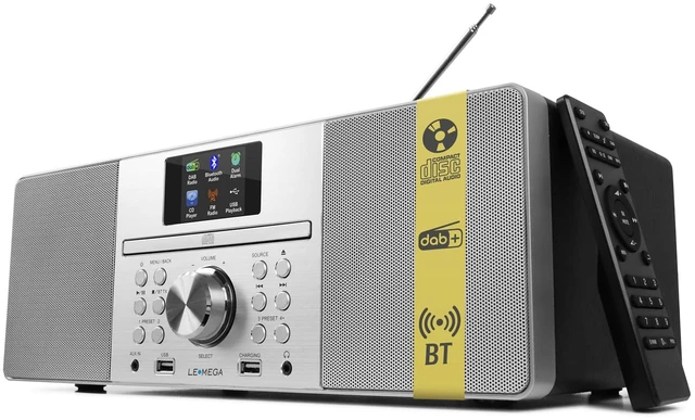 Main image of MSY1P CD Player, FM, Bluetooth, Powerful Stereo HiFi, Black Full colour display, 60 presets, remote control, acoustic wooden cabinet, headphone jack, USB, AUX-in, dual alarms clock
