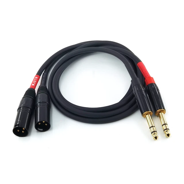 Alt view image 2 of 4 - XLR to TRS Cable, 6.35mm Dual Channel to 3-pin XLR Male, 1/4 Stereo Balanced Microphone 2Pack (6FT)