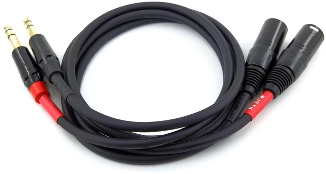 Main image of XLR to TRS Cable, 6.35mm Dual Channel to 3-pin XLR Male, 1/4 Stereo Balanced Microphone 2Pack (6FT)