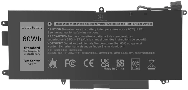 Main image of New K5XWW Laptop Battery for Dell Latitude 5289 7389 7390 2-in-1 Series Latitude 12 5000 E5289 L3180 Series P29S001 P29S002 725KY 71TG4 N18GG 6CYH6 J0PGR