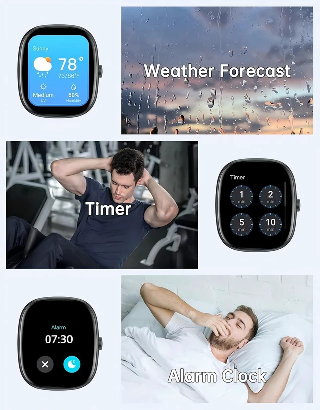 Alt view image 6 of 7 - Smart Watch for Women Men, Bluetooth Call, for iPhone/Android Black 1.85" HD, Fitness Tracker Watch, Heart Rate/Sleep/Stress Monitor, Step/Calories Counter, 100+ Sport Types, IP68 Waterproof