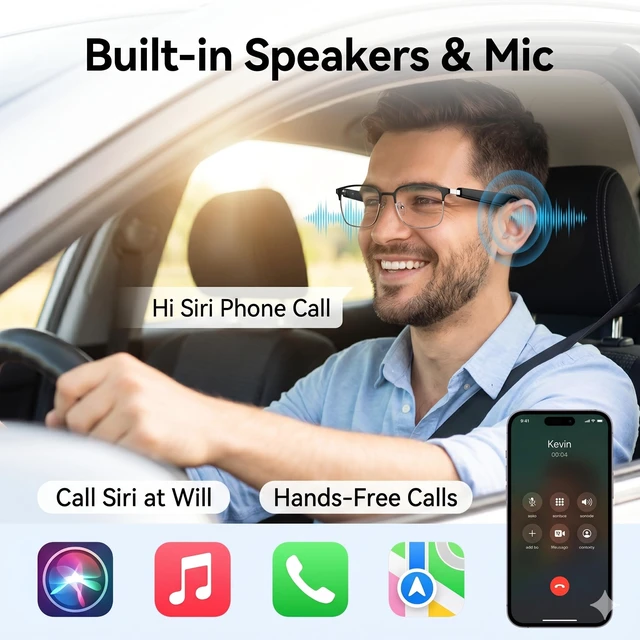 Alt view image 4 of 7 - Ai Smart Glasses Bluetooth 5.4 with Translation for Men Women 160+Languages Color-Change Lens Chat GPT Assistant Free App Translator Glasses Meeting,Driver,Travel