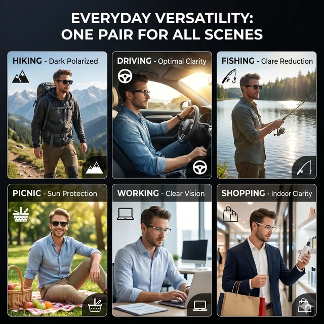 Alt view image 7 of 7 - Ai Smart Glasses Bluetooth 5.4 with Translation for Men Women 160+Languages Color-Change Lens Chat GPT Assistant Free App Translator Glasses Meeting,Driver,Travel
